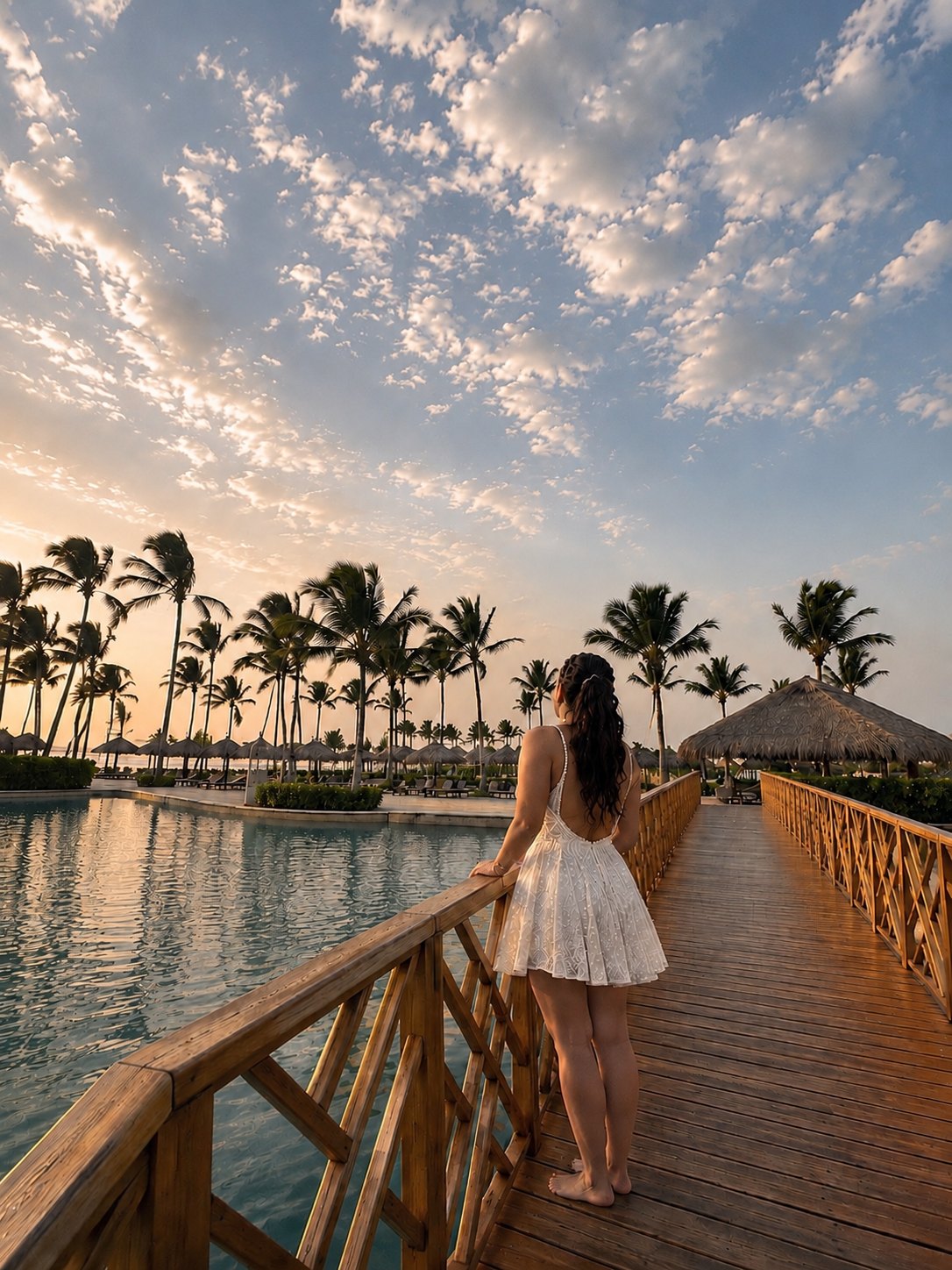 Alexis on the boardwalk at sunset